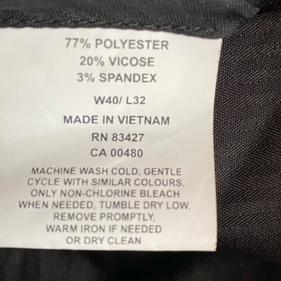 NWT Men’s Dress Pants 40W x 32L Dark Charcoal - Picture 6 of 7